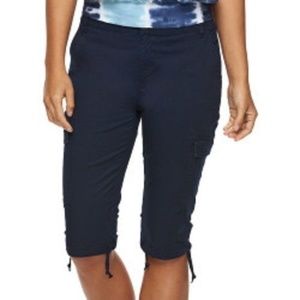 CHAPS Navy Twill Cargo Capri Pants 2 Reg., 10P